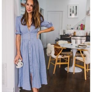 Free People Blue Love of My Life Midi Dress Small